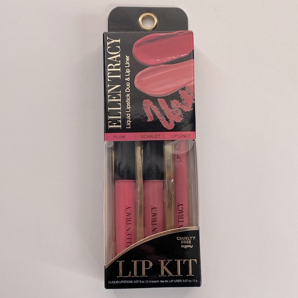 Ellen Tracy Liquid Lipstick Duo and Lip Liner in Plum & Scarlet - Picture 3 of 4